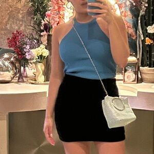 Zara Blue Backless Tie Front Camisole